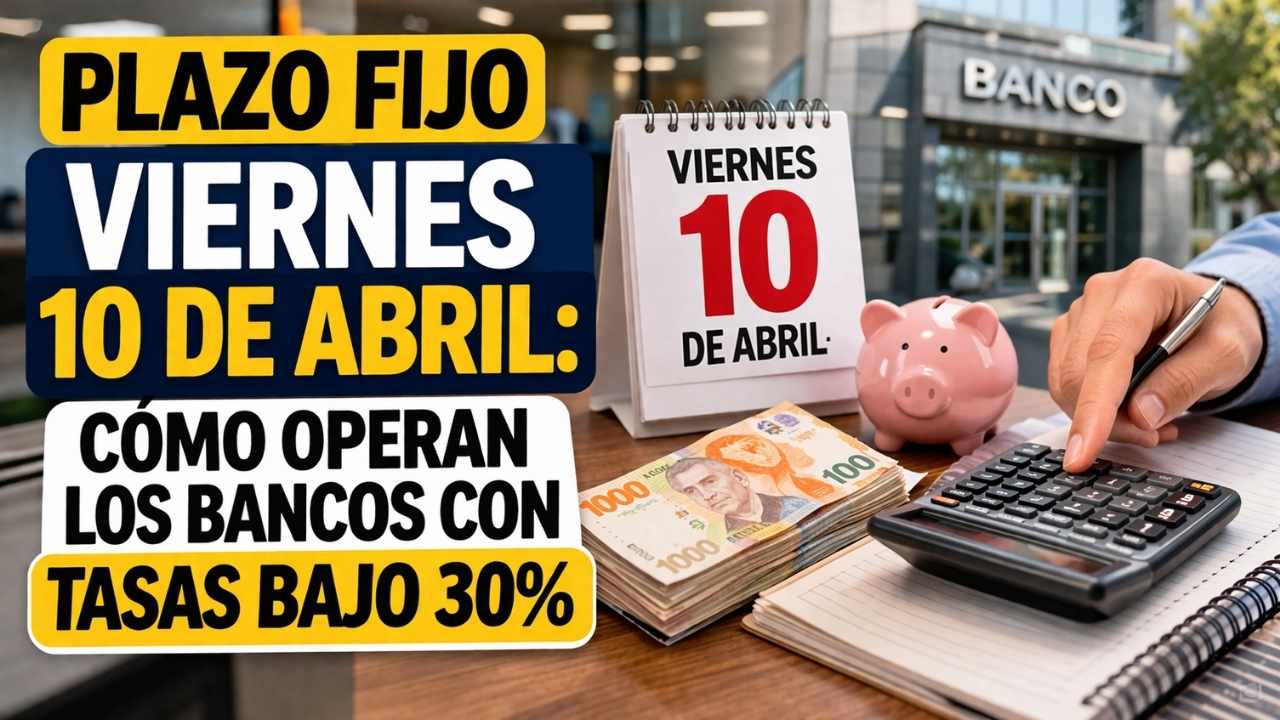 Plazo fijo viernes 10 de abril: cómo operan los bancos con tasas bajo 30%