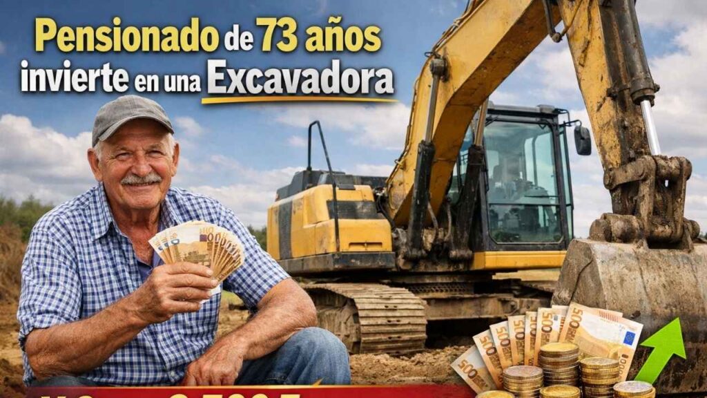 Pensionado de 73 años invierte en una excavadora y gana 3.500 euros al mes