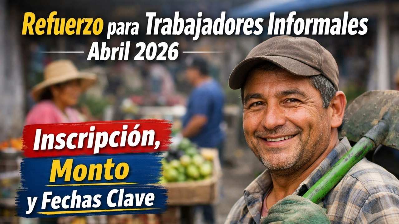 Refuerzo para trabajadores informales abril 2026: inscripción, monto y fechas clave