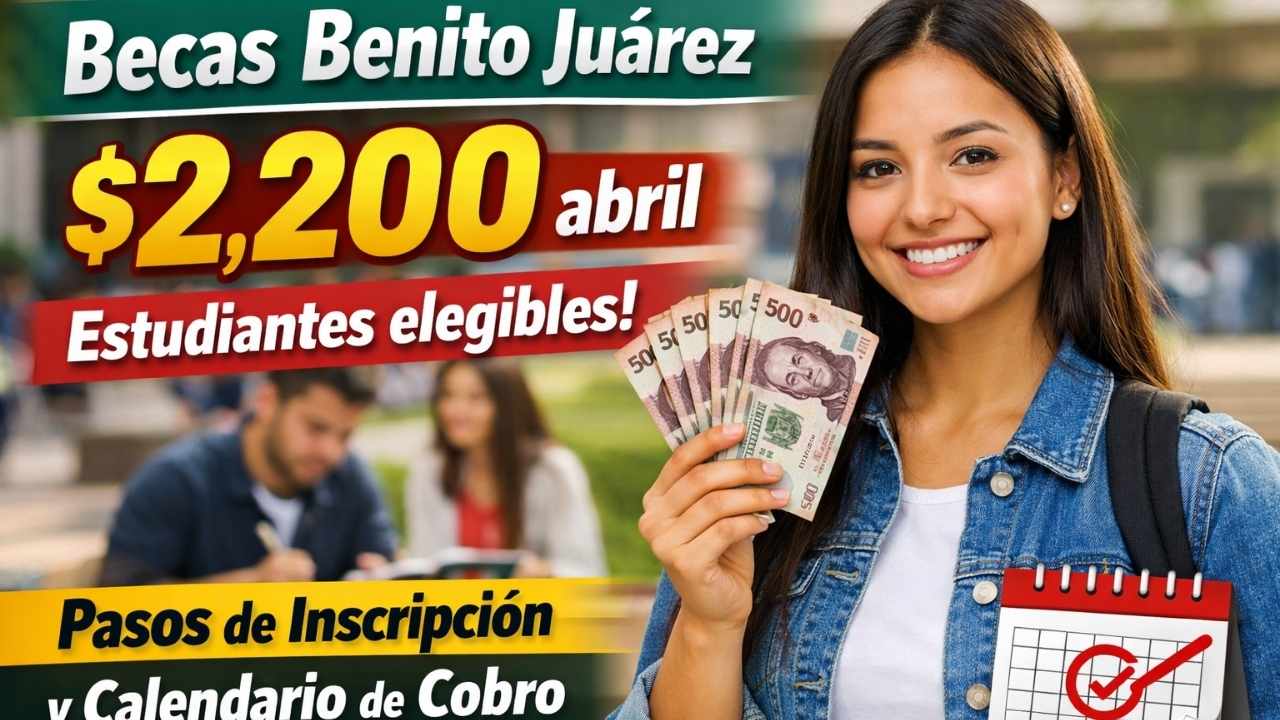 Becas Benito Juárez $2,200 abril estudiantes elegibles, pasos de inscripción y calendario de cobro