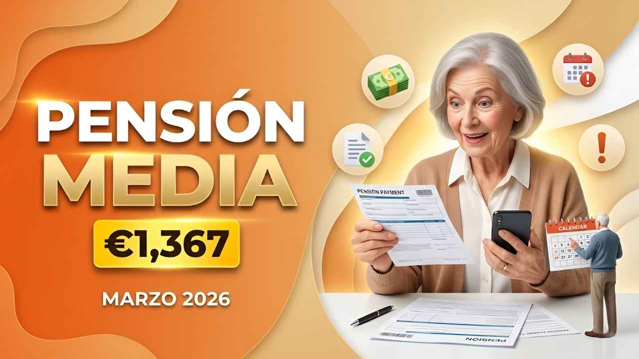 Pensión media €1,367 marzo 2026 beneficiarios confirmados y cobro directo Seguridad Social