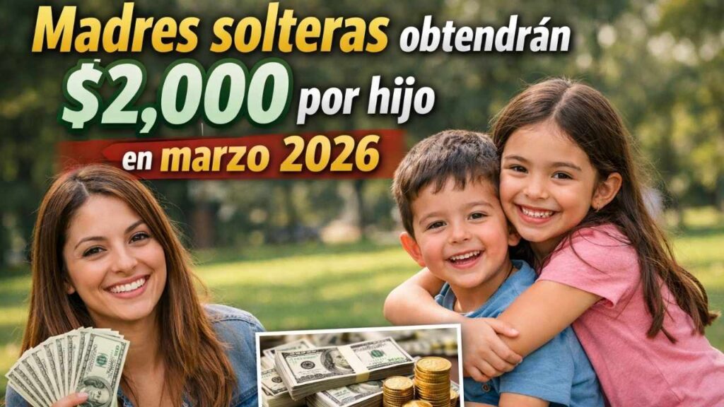 Madres solteras obtendrán $2,000 por hijo en marzo 2026: pasos de registro y fecha oficial