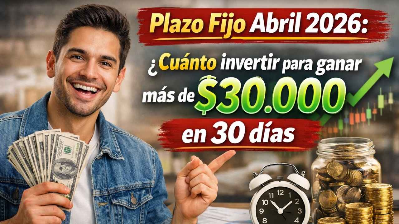 Plazo fijo abril 2026: cuánto invertir para ganar más de $30.000 en 30 días