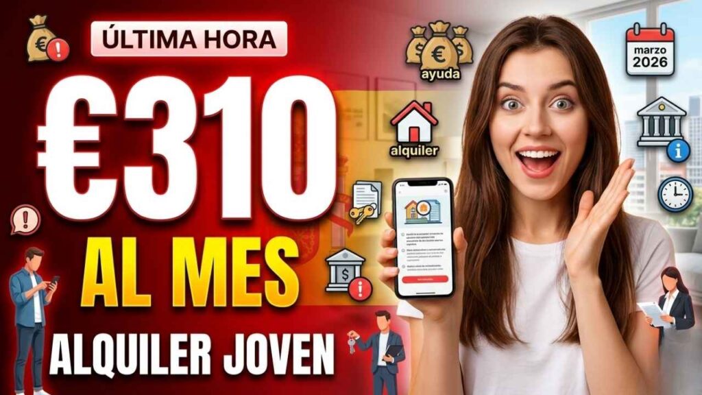 Ayuda alquiler jóvenes marzo 2026: €310 al mes, requisitos y fecha oficial de cobro