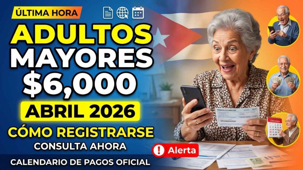Adultos Mayores: $6,000 abril 2026, cómo registrarse y calendario de pagos oficial