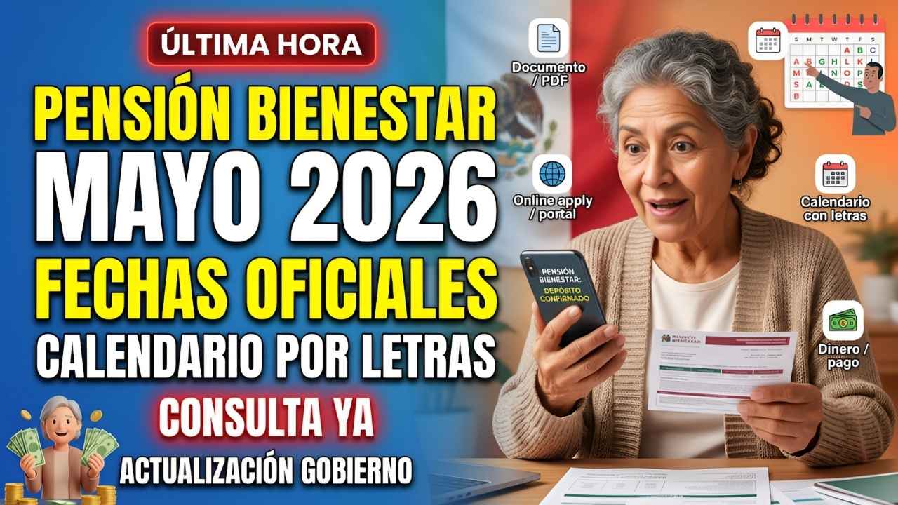 Pensión Bienestar Mayo 2026: fechas oficiales y calendario por letras actualizado