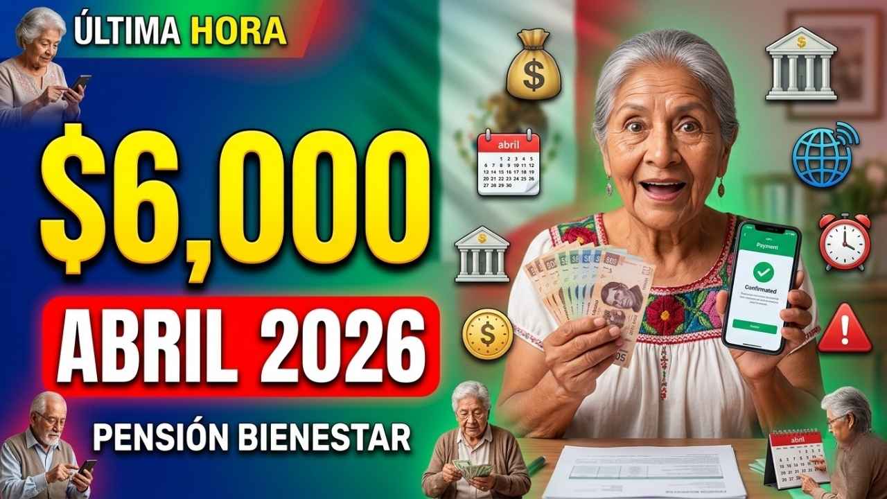 Pensión Bienestar $6,000 en abril 2026: adultos mayores, requisitos y fechas de depósito